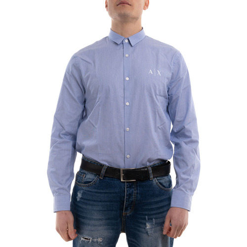 Textil Homem Camisas mangas comprida EAX 3LZC37ZNTUZ Azul
