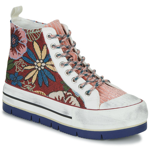 Sapatos Mulher Sapatilhas de cano-alto Desigual CRUSH ROSA Multicolor