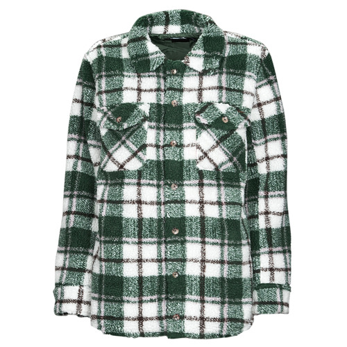 Textil Mulher Jaquetas Volcom SILENT SHERPA checker Jacket Verde / Branco