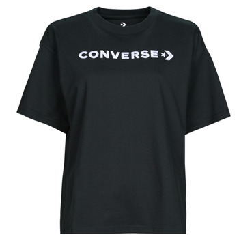 Textil Mulher T-Shirt mangas curtas Converse WORDMARK RELAXED TEE Converse / Preto