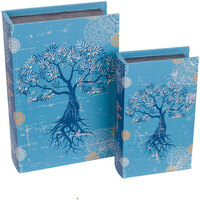 Casa Cestos e Caixas decorativas  Signes Grimalt Caixa De Livro Árvore De Vida 2 Unidades Azul