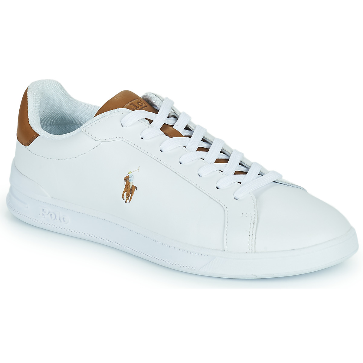 Sapatos Homem Sapatilhas Polo Ralph Lauren HRT CT II-SNEAKERS-LOW TOP LACE Branco / Conhaque