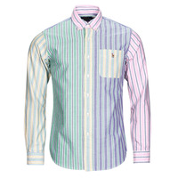 Textil Homem Camisas mangas comprida Polo Ralph Lauren draped side-tie striped dress Z224SC31-clover intarsia short-sleeve polo shirt Blau Multicolor