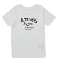 Textil Rapaz T-Shirt mangas curtas Jack & Jones JJELOGO TEE SS O-NECK Branco