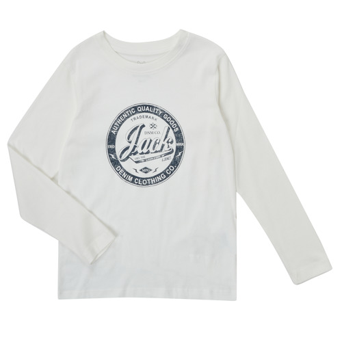 Textil Rapaz T-shirt mangas compridas Emporio Armani Kids Teen Bomber Jackets JJEJEANS TEE LS O-NECK Branco