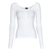Textil Mulher T-shirt mangas compridas Pieces Medida à volta da cintura Branco