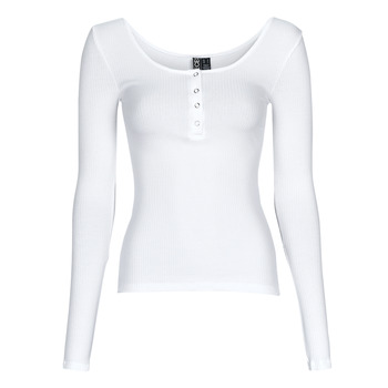Textil Mulher T-shirt mangas compridas Pieces PCKITTE LS TOP Branco