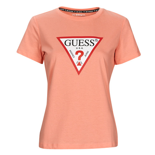 Textil Mulher TWINSET T-shirt Love France Nero Guess SS CN ORIGINAL TEE Rosa