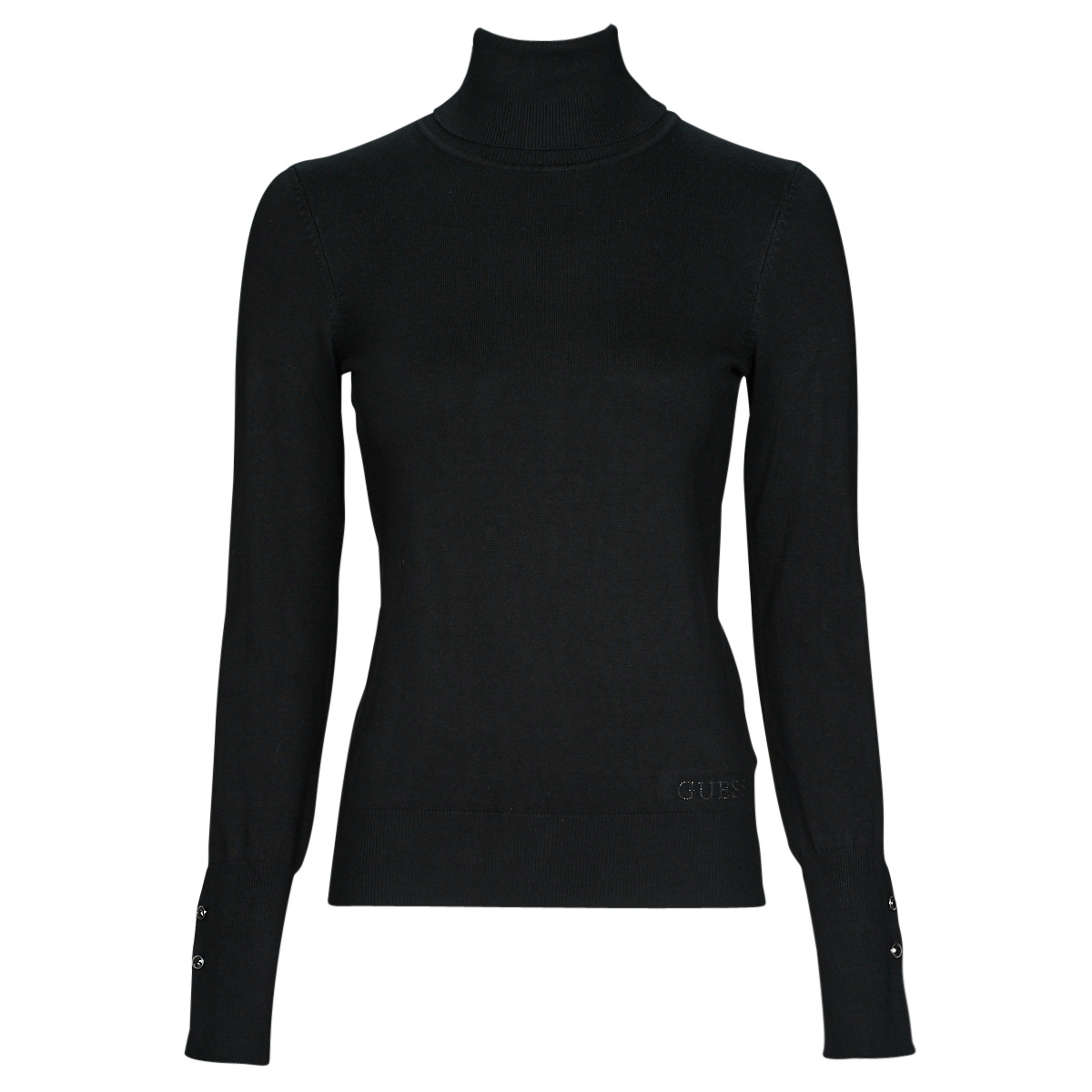 Textil Mulher camisolas Guess High Neck Merino Wool Knit Sweater Preto