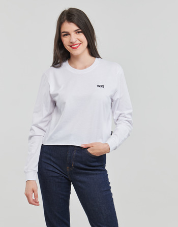 Textil Mulher T-shirt mangas compridas Vans JUNIOR V LS CROP Branco