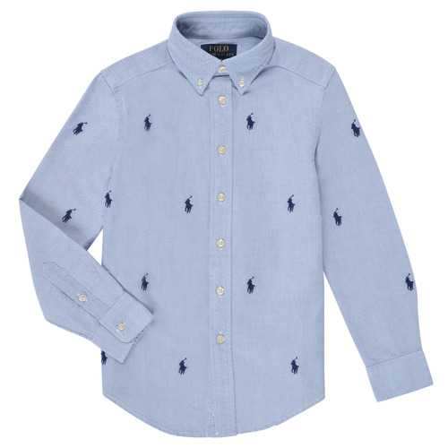 Textil Rapaz Camisas mangas comprida Médio: 3 a 5cm CLBDPPC SHIRTS SPORT SHIRT Azul