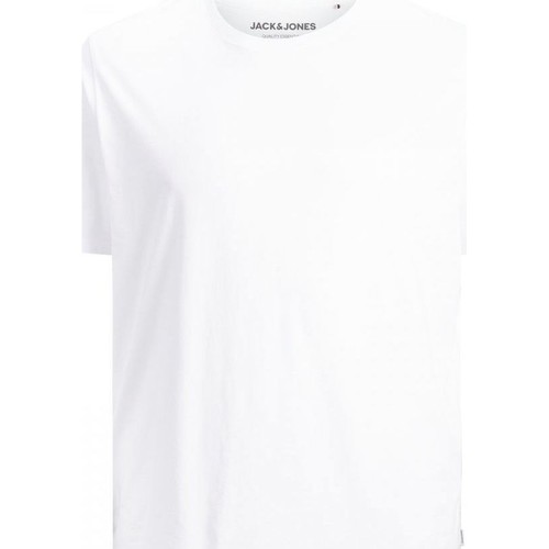 Textil Homem T-shirts e Pólos Jack & Jones 12158482 BASIC TEE-WHITE Branco