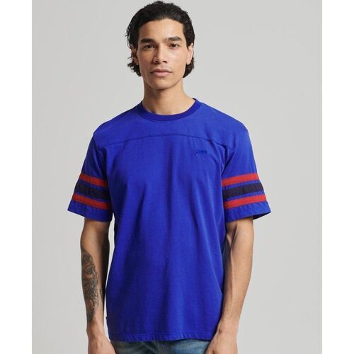 TeNew Homem T-shirts e Pólos Superdry M1011357A QUARTERBACK TEE-3H1 REGAL BLUE Azul
