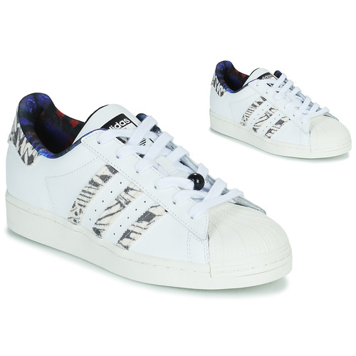Sapatos Mulher Sapatilhas tape adidas Originals SUPERSTAR W Branco / Preto