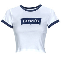 Textil Mulher T-Shirt mangas curtas Levi's GRAPHIC RINGER MINI TEE Claro / Branco