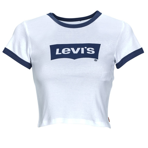 Textil Mulher Tops e soutiens de desporto Levi's GRAPHIC RINGER MINI TEE Claro / Branco