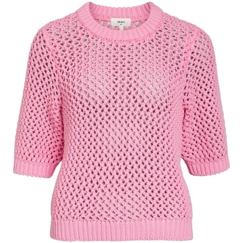 Textil Mulher camisolas Object Top Victoria S/s - Marine Rosa