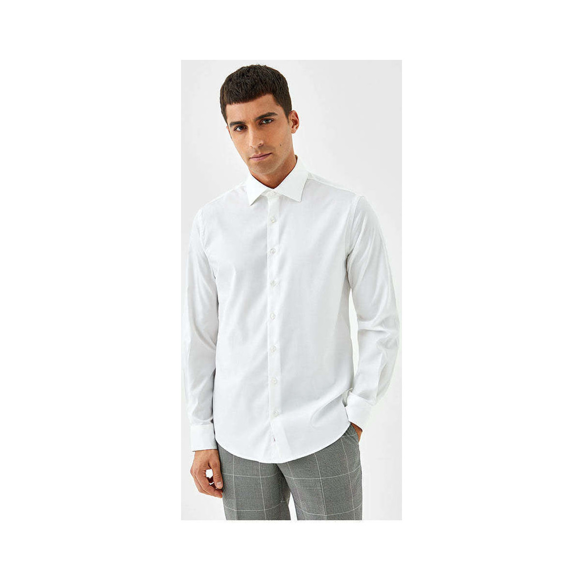 Textil Homem Camisas mangas comprida Decenio M421052070-1-44 Branco