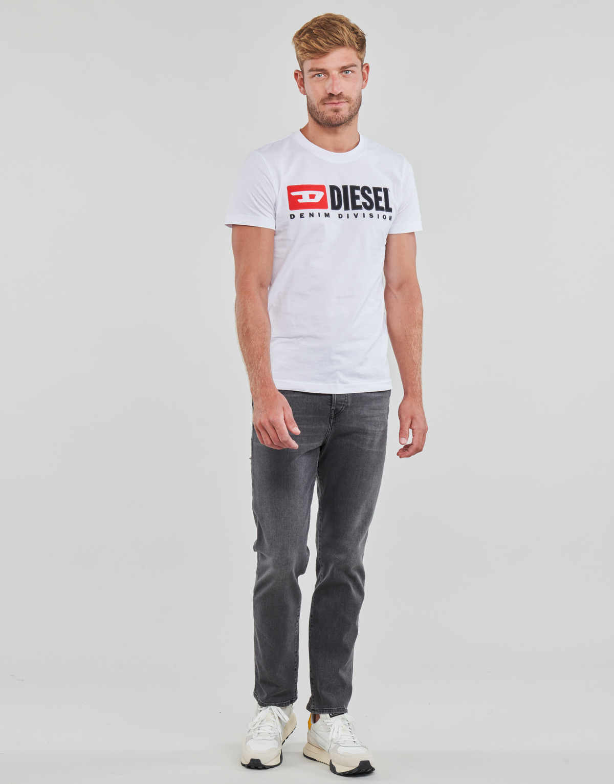 Textil Homem Calças Jeans Azul Diesel 2020 D-VIKER Cinza