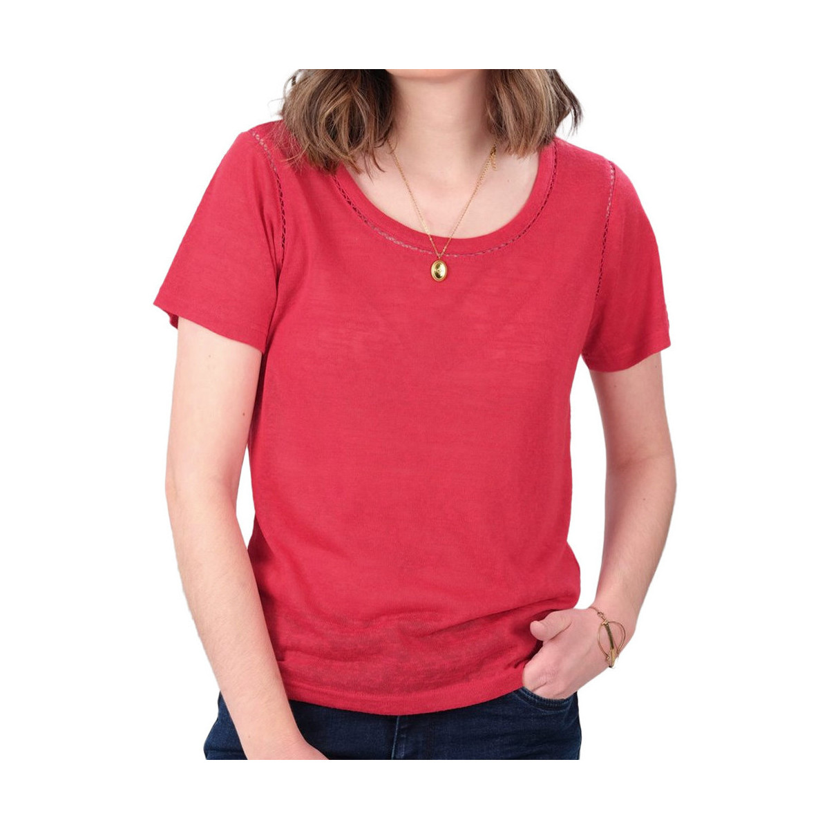 Textil Mulher T-shirts e Pólos Deeluxe  Vermelho