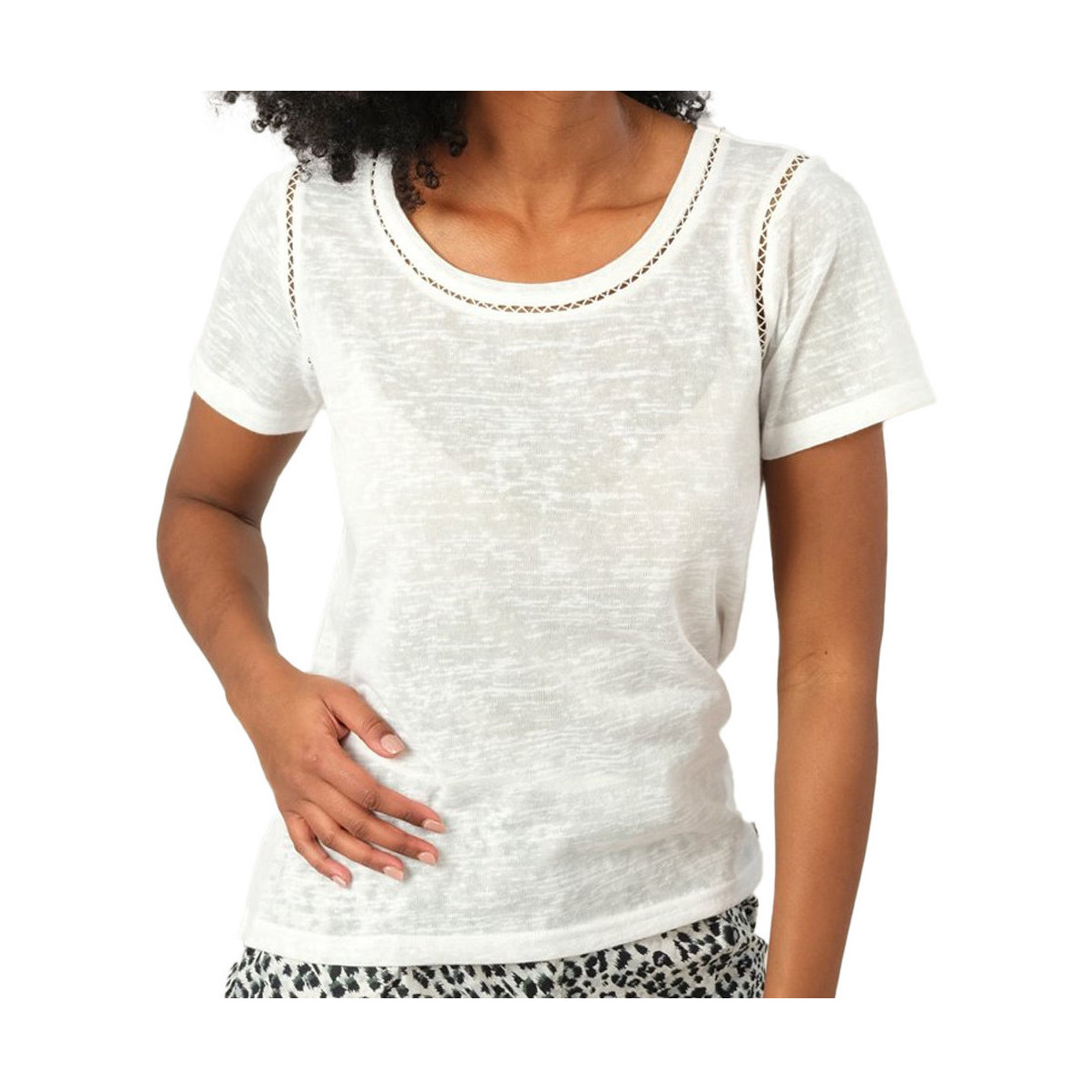 Textil Mulher T-shirts e Pólos Deeluxe  Branco