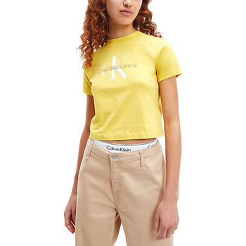 Textil Mulher T-Shirt mangas curtas Calvin Klein Jeans - T-shirt giallo J20J218852-ZCU Amarelo