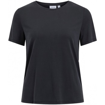 Textil Mulher Sweats Vila T-Shirt Modala O Neck - Black Preto