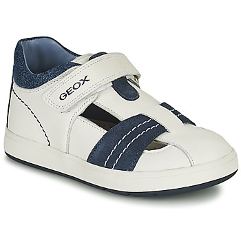 Sapatos Rapaz Sapatilhas de cano-alto Geox B BIGLIA B. A - NAPPA+SCAM. Branco / Marinho