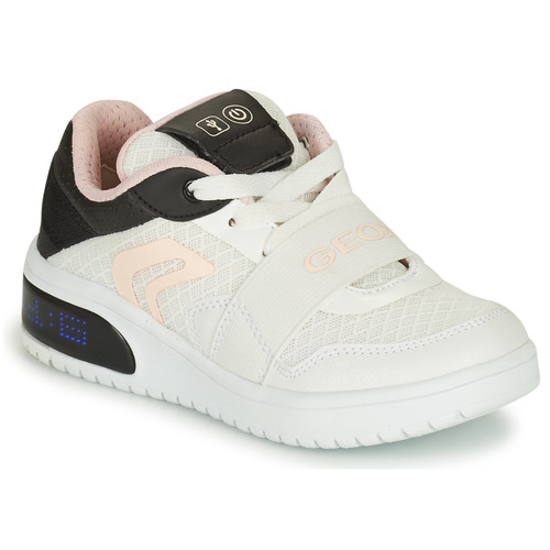Sapatos Rapaz Sapatilhas Geox J XLED G. A - MESH+checked BOTT Branco / Preto