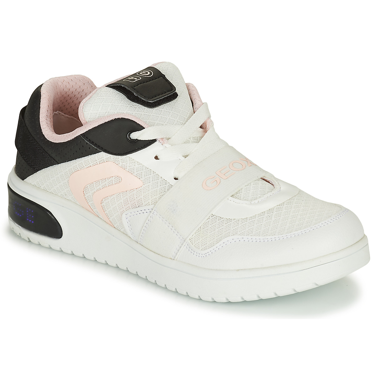 Sapatos Rapaz Sapatilhas Geox J XLED G. A - MESH+ECOP BOTT Branco / Rosa / Preto