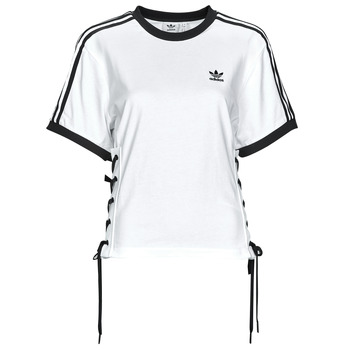 Textil Mulher T-Shirt mangas curtas wrap adidas Originals LACED TEE Branco
