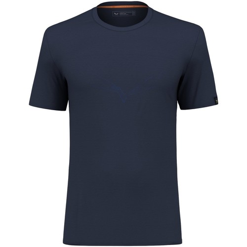 Textil Homem T-shirts e Pólos Salewa LANVIN Enfant TEEN embroidered-logo cotton sweatshirt Men's T-Shirt 28340-3960 Azul