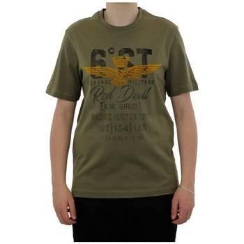 Textil Homem T-Shirt mangas curtas Aeronautica Militare TS1906J49207237 Verde azeitona