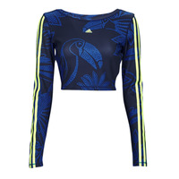 Textil Mulher Sweats adidas runner Performance FARM CROP LS Azul