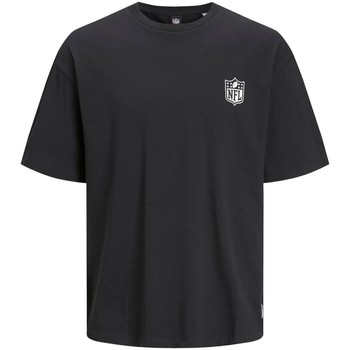 Textil Rapaz T-shirts e Pólos Jack & Jones 12207009 LOGOS TEE-BLACK Preto