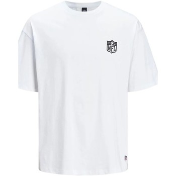 Textil Rapaz T-shirts e Pólos Jack & Jones 12207009 LOGOS TEE-WHITE Branco