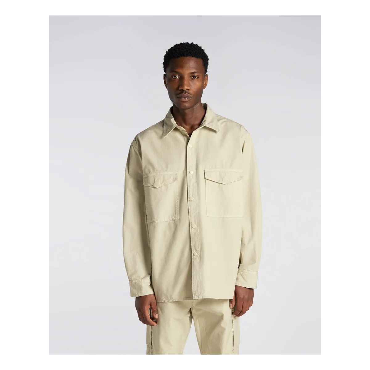 Textil Homem Camisas mangas comprida Edwin I030301 BIG SHIRT-0DS PELICAN Bege