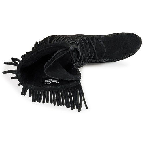 Minnetonka FRONT LACE HARDSOLE KNEE HI BOOT Preto