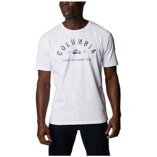 Textil Homem T-shirts Classic-P e Pólos Columbia M GRAPHIC SS TEE BLANC Branco