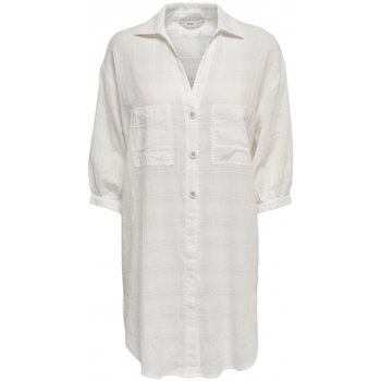 Textil Mulher Tops / Blusas Only Camisa Naja S/S - Bright White Branco