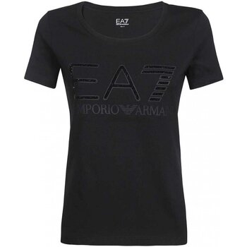 Textil Mulher T-shirts e Pólos Emporio Armani EA7 3LTT46 TJFVZ Preto