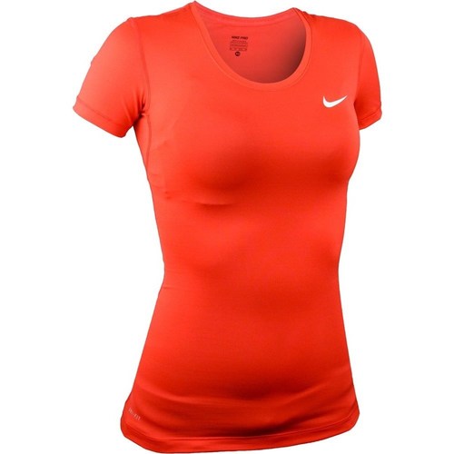 Textil Mulher T-Shirt mangas curtas Nike Pro Cool Vermelho