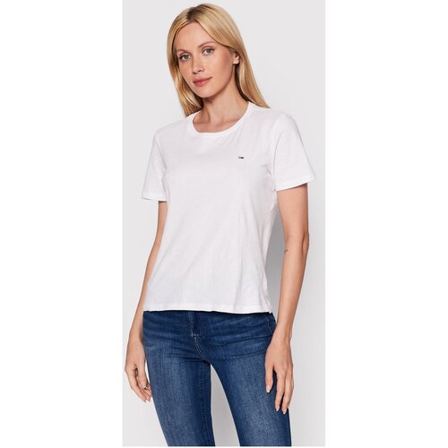 Textil Mulher T-shirts e Pólos Tommy Jeans DW0DW14616 Branco