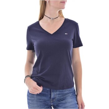 Textil Mulher T-shirts e Pólos Tommy Jeans DW0DW14617 Azul