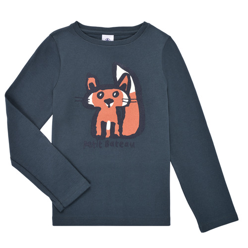 Textil Rapaz Teddy bear jigsaw-print sweatshirt Petit Bateau CASSIE Azul