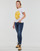 Textil Mulher T-Shirt mangas curtas Desigual RIA Branco / Amarelo