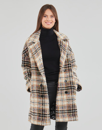 Textil Mulher Casacos Desigual COAT DUKE Cru / Cinza / Mostarda