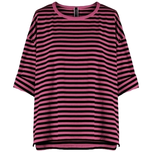 Textil Mulher Tops / Blusas Wendy Trendy Top 110641 - Black/Pink Rosa
