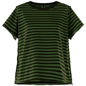 Textil Mulher Tops / Blusas Wendy Trendy Top 220837 - Black/Green Verde
