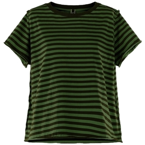 Textil Mulher Selecção de homen a menos de 60 Wendy Trendy Top 220837 - Black/Green Verde